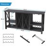 HOMYSHOPY Armoire de bar à vin avec support en verre, armoire à liqueur avec casier à vin amovible, buffet de buffet, table à