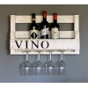 dekorie67 Casier à vin en Bois Vino avec Porte-Verre Vintage Shabby White