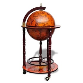 VidaXL 101,6&nbsp;cm Wood Globe Vin Barre de Support 16ème siècle Italien de Liqueur Bouteille étagère
