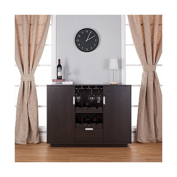 Furniture of America Meubles dAmérique Mendocino Vin Armoire Buffet, Espresso