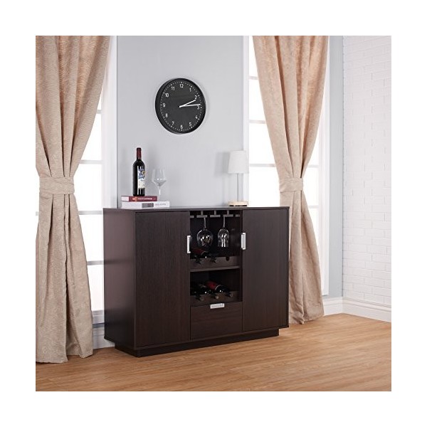 Furniture of America Meubles dAmérique Mendocino Vin Armoire Buffet, Espresso