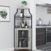 GAOMON Meuble dangle pour bar à vin avec casier à vin amovible, armoire de bar avec porte-verre, petit buffet et buffet avec