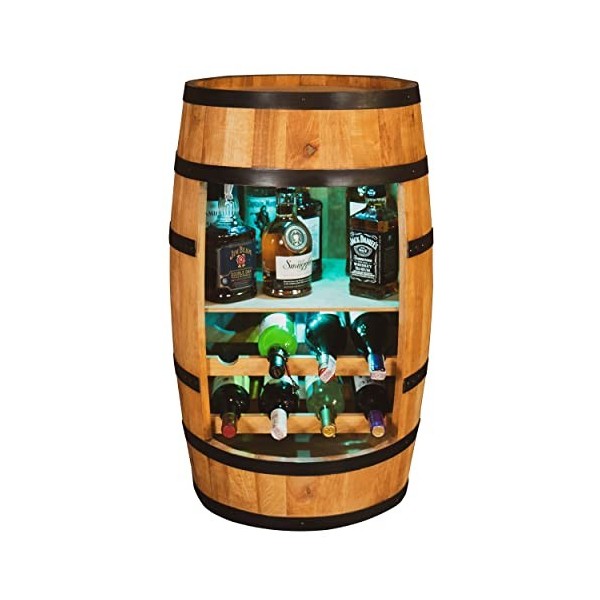 CREATIVE COOPER Armoire à vin avec étagère et Chaise Longue pour Le vin - LED RGB - Casier à vin rétro - 80 cm x 50 cm - Tonn