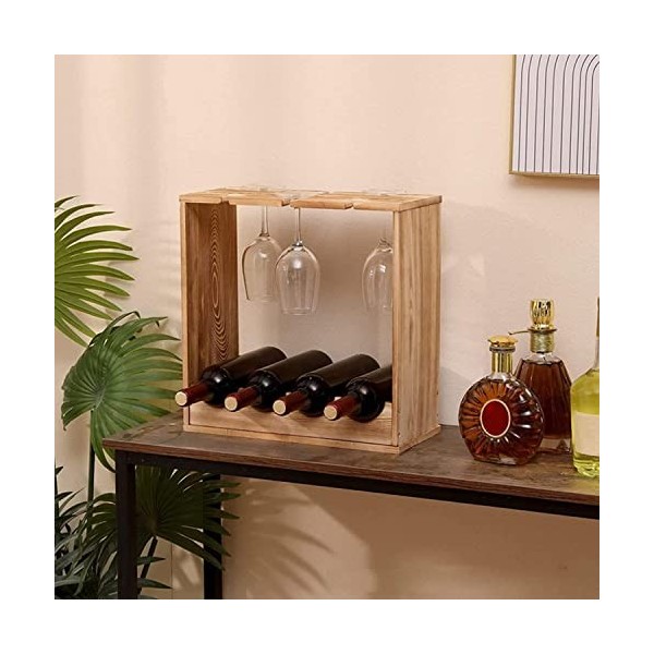 HUOLE Casier à vin, 40 * 18 * 40cm Porte-Bouteille de vin étagère à vin Organisateur de Stockage de vin casier à vin Bois de 
