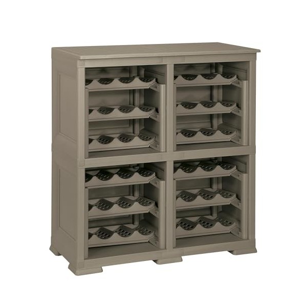 Tontarelli S.p.A. Étagère à café P.Bouteille, 48 Bot. WENGÉ Mobile Conteneur, WENGÈ, 79 x 42,5 x 85,5 cm