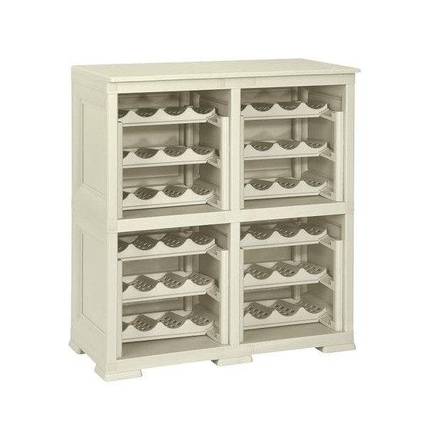 Tontarelli S.p.A. Étagère à café P.Bouteille, 48 Bot. WENGÉ Mobile Conteneur, WENGÈ, 79 x 42,5 x 85,5 cm