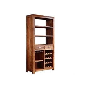 MASSIVMOEBEL24.DE Étagère à vin - Bois Massif dacacia laqué - Shaman 76