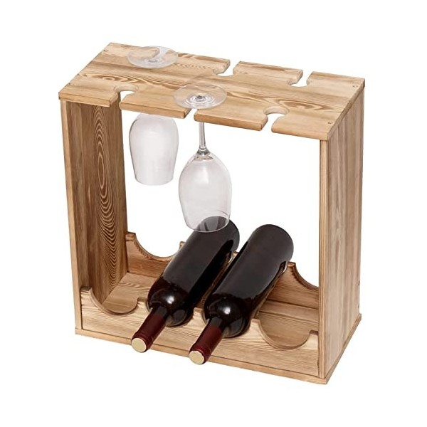 KEVO Casier à vin, 40 * 18 * 40cm Porte-Bouteille de vin étagère à vin Organisateur de Stockage de vin casier à vin Bois de p