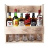 Étagère à whisky en bois rustique - Pour 5 à 6 bouteilles - Style industriel massif - Fabriqué en Allemagne - 52 x 52 x 14 cm