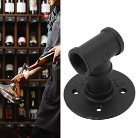 STARNOONTEK 2 Ensembles Noir Rond Simple Bouteille Casier à Vin Fer Mural Suspendu Portable Présentoir à Vin pour Bar Décorat