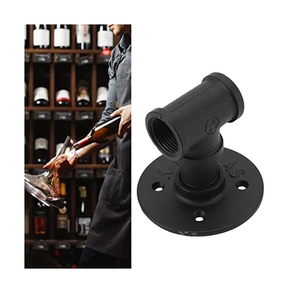 STARNOONTEK 2 Ensembles Noir Rond Simple Bouteille Casier à Vin Fer Mural Suspendu Portable Présentoir à Vin pour Bar Décorat