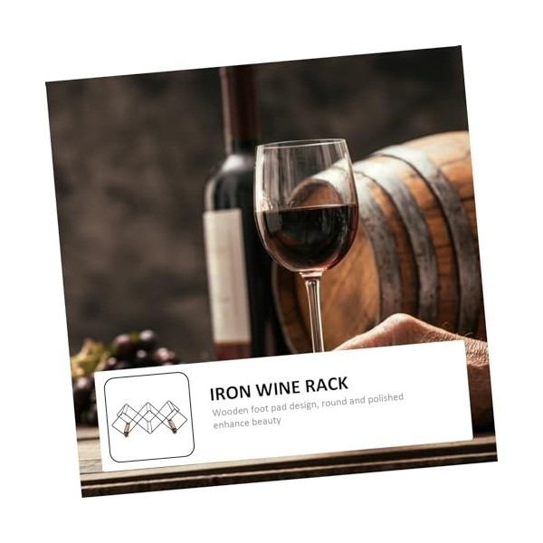PRETYZOOM 1Pc Casier À Vin en Fer Support De Bouteille De Table Décoration De La Maison Présentoir De Table À Vin en Métal Su