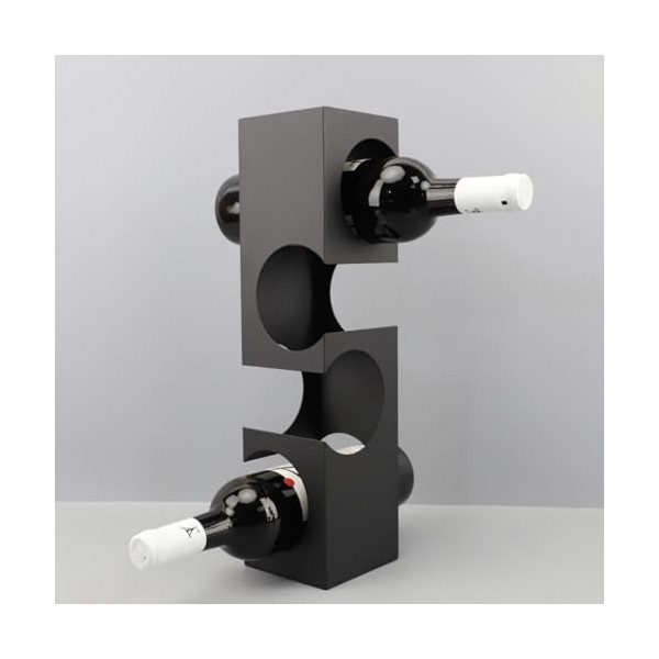 Casier à vin personnalisé Stockage de métallique Moderne pour 4 Bouteilles Supports de Rangement Comptoir Pas Besoin de Suppo