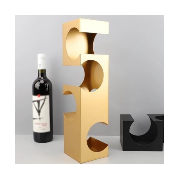 Casier à vin personnalisé Stockage de métallique Moderne pour 4 Bouteilles Supports de Rangement Comptoir Pas Besoin de Suppo