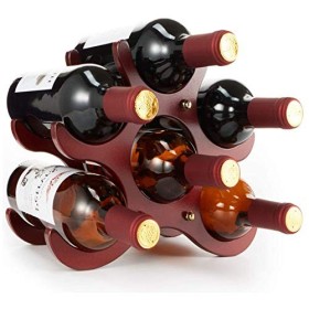 ELzEy Casier à vin de Table en Bois pour 6 Bouteilles, Petite étagère de décoration, étagères et armoires de Rangement, Coule