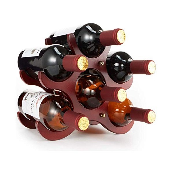 ELzEy Casier à vin de Table en Bois pour 6 Bouteilles, Petite étagère de décoration, étagères et armoires de Rangement, Coule