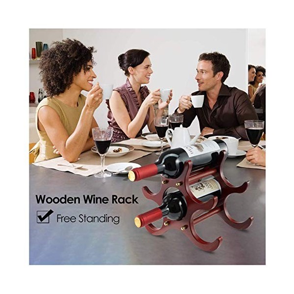 ELzEy Casier à vin de Table en Bois pour 6 Bouteilles, Petite étagère de décoration, étagères et armoires de Rangement, Coule