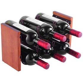 ELzEy Casier à vin de Table en Bois, Pas Besoin de laccrocher au Mur, Peut contenir 6 Bouteilles, idéal pour Armoire, Bar, C