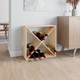 TEKEET Armoire à vin et spiritueux en pin massif 62 x 25 x 62 cm