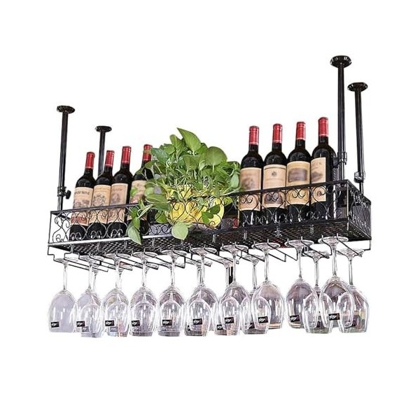 AARONG Casier à vin autoportant, armoires, Support Mural pour Verres à vin au Plafond, Support à vin réglable en Hauteur, Sup