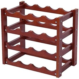 Casier À Vin en Bois Massif Maison Étagère À Vin Restaurant Armoire À Vin Rack 4 4 Bouteilles De Vin, Vin Rouge, 44,5 * 25,5 