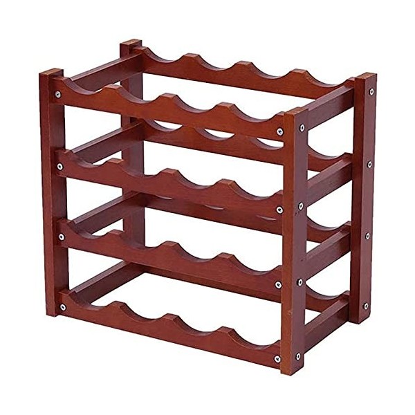 Casier À Vin en Bois Massif Maison Étagère À Vin Restaurant Armoire À Vin Rack 4 4 Bouteilles De Vin, Vin Rouge, 44,5 * 25,5 