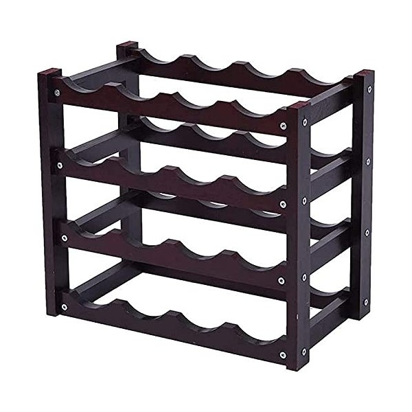 Casier À Vin en Bois Massif Maison Étagère À Vin Restaurant Armoire À Vin Rack 4 4 Bouteilles De Vin, Vin Rouge, 44,5 * 25,5 