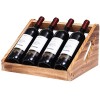 Casier À Vin 4 Bouteilles en Bois Massif Assemblé Ornements Ménagers Couleur Rétro, Vin Rouge, 37 * 26 * 20 Cm Full Moon