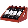 Casier À Vin 4 Bouteilles en Bois Massif Assemblé Ornements Ménagers Couleur Rétro, Vin Rouge, 37 * 26 * 20 Cm Full Moon