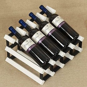 ELzEy Casier à vin Tenture Murale en Bois Porte-gobelet à vin Couleur du Bûche , Vin Rouge, Vin Rouge, 41,7 * 30 * 22,7 * 13