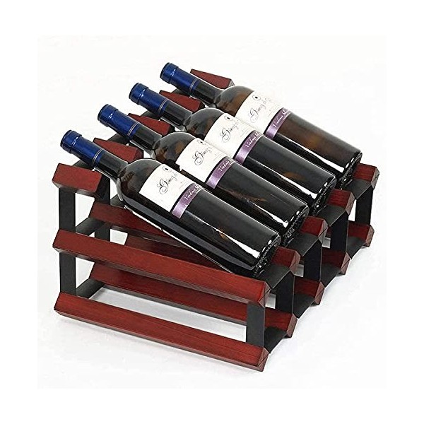 ELzEy Casier à vin Tenture Murale en Bois Porte-gobelet à vin Couleur du Bûche , Vin Rouge, Vin Rouge, 41,7 * 30 * 22,7 * 13