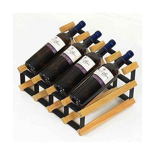 ELzEy Casier à vin Tenture Murale en Bois Porte-gobelet à vin Couleur du Bûche , Vin Rouge, Vin Rouge, 41,7 * 30 * 22,7 * 13