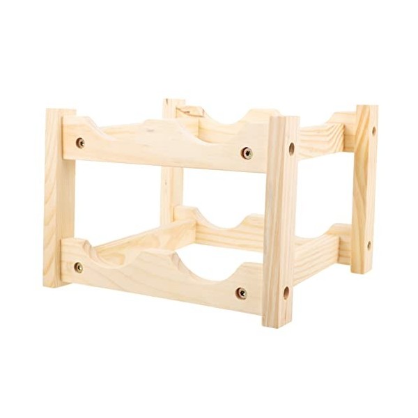 PRETYZOOM Casier À Bouteilles De Vin en Bois Casier À Vin Debout Casier À Vin Moderne Organisateur De Vin Casier À Verres À V