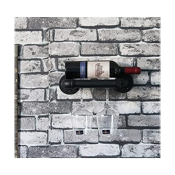 ELzEy Style Industriel Rétro Pipe À Eau Style Casiers À Vin Loft Montage Mural Suspendu Présentoir À Vin Gobelet Support À Ve