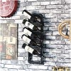 ELzEy Style Industriel Rétro Pipe À Eau Style Casiers À Vin Loft Montage Mural Suspendu Présentoir À Vin Gobelet Support À Ve