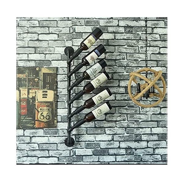 ELzEy Style Industriel Rétro Pipe À Eau Style Casiers À Vin Loft Montage Mural Suspendu Présentoir À Vin Gobelet Support À Ve