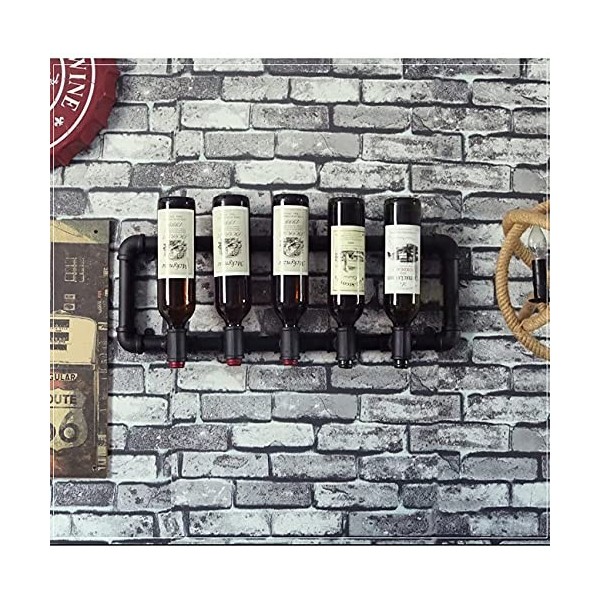 ELzEy Style Industriel Rétro Pipe À Eau Style Casiers À Vin Loft Montage Mural Suspendu Présentoir À Vin Gobelet Support À Ve