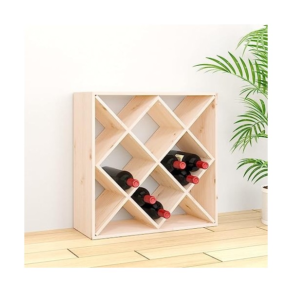 TEKEET Armoire à vin et spiritueux en pin massif 62 x 25 x 62 cm