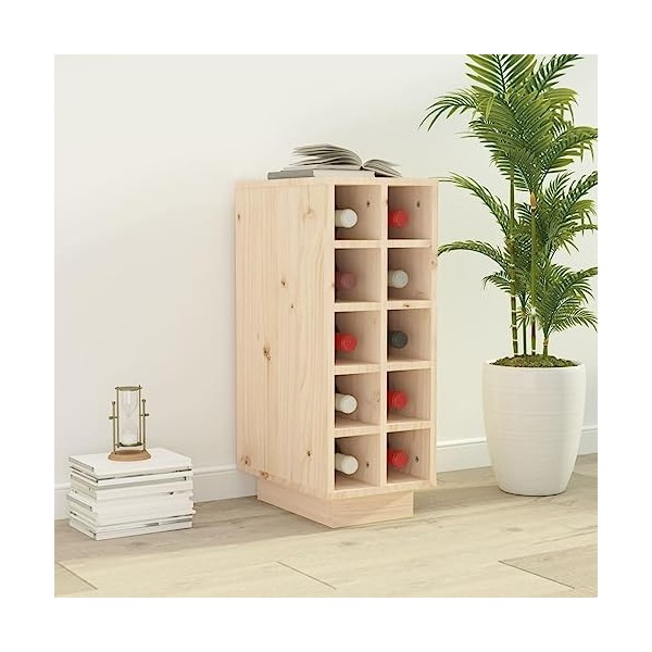 TEKEET Armoire à vin en pin massif 23 x 34 x 61 cm