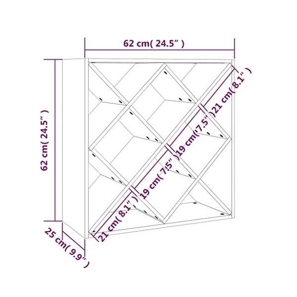 AUUIJKJF Armoires & Rangement Meuble à Vin 62x25x62cm Bois Massif Pin Meubles