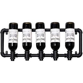 Étagère à vin Porte-Bouteille rétro Mural casier à vin en métal Fer Conception de Conduite deau Suspendu casier à Bouteilles