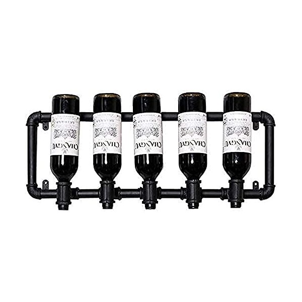 Étagère à vin Porte-Bouteille rétro Mural casier à vin en métal Fer Conception de Conduite deau Suspendu casier à Bouteilles