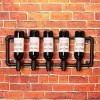 Étagère à vin Porte-Bouteille rétro Mural casier à vin en métal Fer Conception de Conduite deau Suspendu casier à Bouteilles