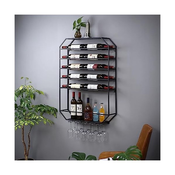 AARONG Casier à vin autoportant Armoires Porte-vin Mural Présentoir à vin Mural en métal, casier à vin casier à Verre à vin M
