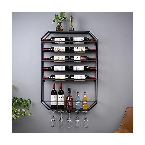 AARONG Casier à vin autoportant Armoires Porte-vin Mural Présentoir à vin Mural en métal, casier à vin casier à Verre à vin M