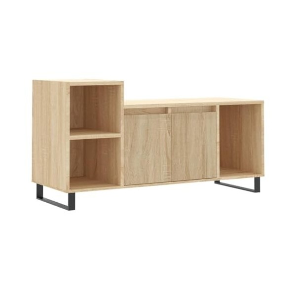 vidaXL Meuble TV, Armoire de Télévision avec 5 Compartiments, Meuble Télé avec Portes Salon Salle de Séjour, Moderne, Chêne S