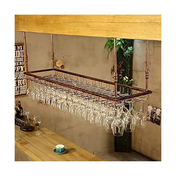 ELzEy Étagère de décoration de plafond de support de verre à vin suspendu en fer pour bars, porte-gobelet à vin rouge suspend