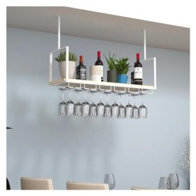 KAZUP Casier à verres à vin Casier à vin Support pour dispositif de suspension, étagère suspendue au plafond LOFT Bar Support