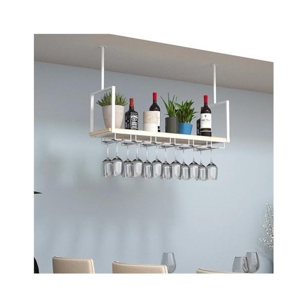 KAZUP Casier à verres à vin Casier à vin Support pour dispositif de suspension, étagère suspendue au plafond LOFT Bar Support