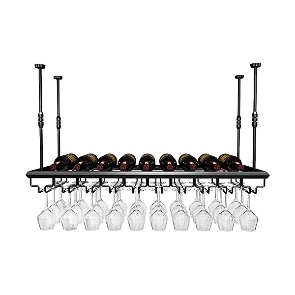 ELzEy Casier à vin Suspendu en métal, étagère à Bouteilles de vin Rouge en Fer/Support à Tasses à vin Suspendu, Hauteur de fl